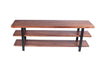 The Urban Port Mango Wood and Iron Console Table With Three Shelves, Brown and Black