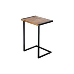 The Urban Port Trunk Shape Mango Wood Storage Side/ End Table with Hinged Top, Brown and Black