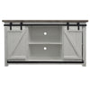 The Urban Port 69 `` Wooden Media Console with Barn Style Sliding Door, Brown and White