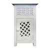 The Urban Port Single Drawer Wooden Side Accent Table with Door Cabinet, Antique White