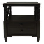 The Urban Port 2 Drawer Wooden Side Accent Table with Spindle Design Legs, Cherry Brown