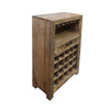 The Urban Port Farmhouse Style Wooden Storage Cabinet with Door and 3 Open Compartments, Brown