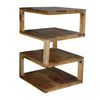 The Urban Port Etagere Stacked Cube Design Mango Wood End SideTable with 3 Shelves, Brown