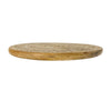 The Urban Port Round Mango Wood Decorative Carved Turntable Lazy Susan with Filigree Engraving, Brown