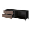 The Urban Port 60 Inch Wood and Metal Entertainment TV Stand with 2 Drawers, Brown and Black