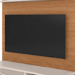 The Urban Port 53 Inch Wall Mounted Entertainment TV Media Console with Shelves, White and Brown