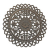 The Urban Port UPT-225288 36 `` Handcarved Wooden Round Wall Art with Floral Carving, Distressed Brown