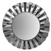 The Urban Port 28 `` Round Floating Wall Mirror with Mirrored Frame Work, Silver