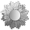 The Urban Port 28 `` Round Floating Wall Mirror with Sunburst Design Frame, Silver