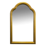 The Urban Port Arched Top Handcrafted Metal Encased Accent Wall Mirror, Antique Gold