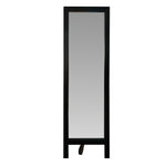 The Urban Port 65 inch Rectangle Wooden Cheval Full Length Standing Mirror with Easel Legs, Black