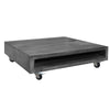 The Urban Port Square Mango Wood Coffee Table with Casters and Open Storage Compartment, Grey