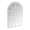 The Urban Port Arched Farmhouse Windowpane Wood Encased Wall Mirror, Antique White