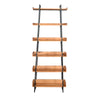 The Urban Port 74 `` 6-Tier Wooden Ladder Storage Bookshelf with Metal Frame, Brown and Black