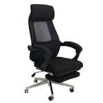 The Urban Port Position Lock Ergonomic Swivel Office Chair with Fabric Seat and Retractable Footrest, Black