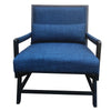 The Urban Port Fabric Padded Wooden Frame Accent Sofa Chair with Armrest, Black and Blue