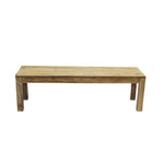 The Urban Port UPT-636015000 Distressed Mango Wood Outdoor and Indoor Bench with Block Leg Support, Brown