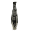 Sagebrook Home Ceramic Imprinted Medallion Vase, Silver