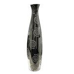 Sagebrook Home Ceramic Imprinted Medallion Vase, Silver