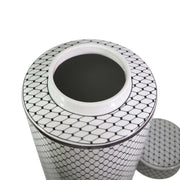 Sagebrook Home White/Black Jar W/ Silver Trim18``