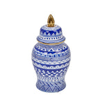 Sagebrook Home VC10467-01 14" White/Blue Temple Jar