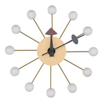 LeisureMod Concordia Modern Design Round Colorful Balls Silent Non-Ticking Wall Clock