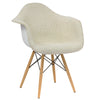 LeisureMod Willow Fabric Eiffel Accent Chair Beige