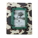 HiEnd Accents Cowhide Frame with Turquoise Trim