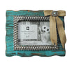 HiEnd Accents Turquoise Frame with Burlap Bow