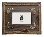 HiEnd Accents Wood w/Metal Stripes & Rope Frame (EA)