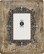 HiEnd Accents Silver and Rhinestone Distessed Frame
