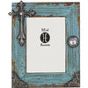 HiEnd Accents Turquoise Distressed Frame with Cross
