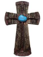 HiEnd Accents Resin Cross w/Rebar & Turquoise Stone (EA)