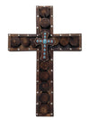 HiEnd Accents Studded Wood Cross w/Sm Cross Overlay (EA)