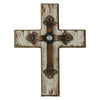 HiEnd Accents Cream Wood Cross w/Rustic Metal Overlay, Straight, Large