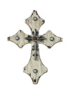 HiEnd Accents Cream Wood Cross w/Silver and Red Accents
