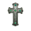HiEnd Accents Silver Resin Cross with Turquoise Stones