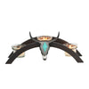 HiEnd Accents Steer Skull Arched Metal Candle Holder with 3 Glass Votive Holders