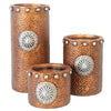 HiEnd Accents Faux hammered copper with concho candle holder 3pc set