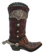 HiEnd Accents Tooled Cowboy Boot Vase