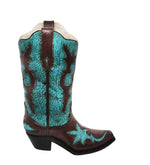 HiEnd Accents Turquoise Distressed Boot Vase