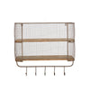 Sagebrook Home WM10357-01 20.25" Ec, 2-Tier Wood/Metal Shelf with Hooks