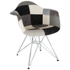 LeisureMod Willow Patchwork Fabric Eiffel Accent Chair Multi