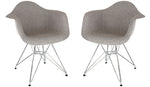 LeisureMod Willow Fabric Eiffel Accent Chair Grey
