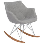 LeisureMod Willow Velvet Eiffel Base Rocking Chair