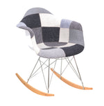 LeisureMod Wilson Twill Fabric Eiffel Rocking Chair