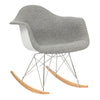LeisureMod Wilson Twill Fabric Eiffel Rocking Chair