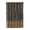 HiEnd Accents Silverado matching shower curtain, with 12 fabric wrapped rings