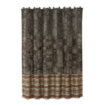 HiEnd Accents Silverado matching shower curtain, with 12 fabric wrapped rings
