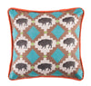 HiEnd Accents Multi Buffalo Design Pillow with Embroidery Details